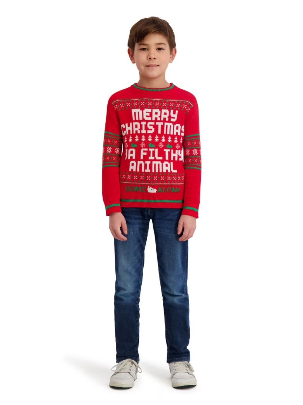 NEW Home Alone Kid's Holiday Sweater Red
